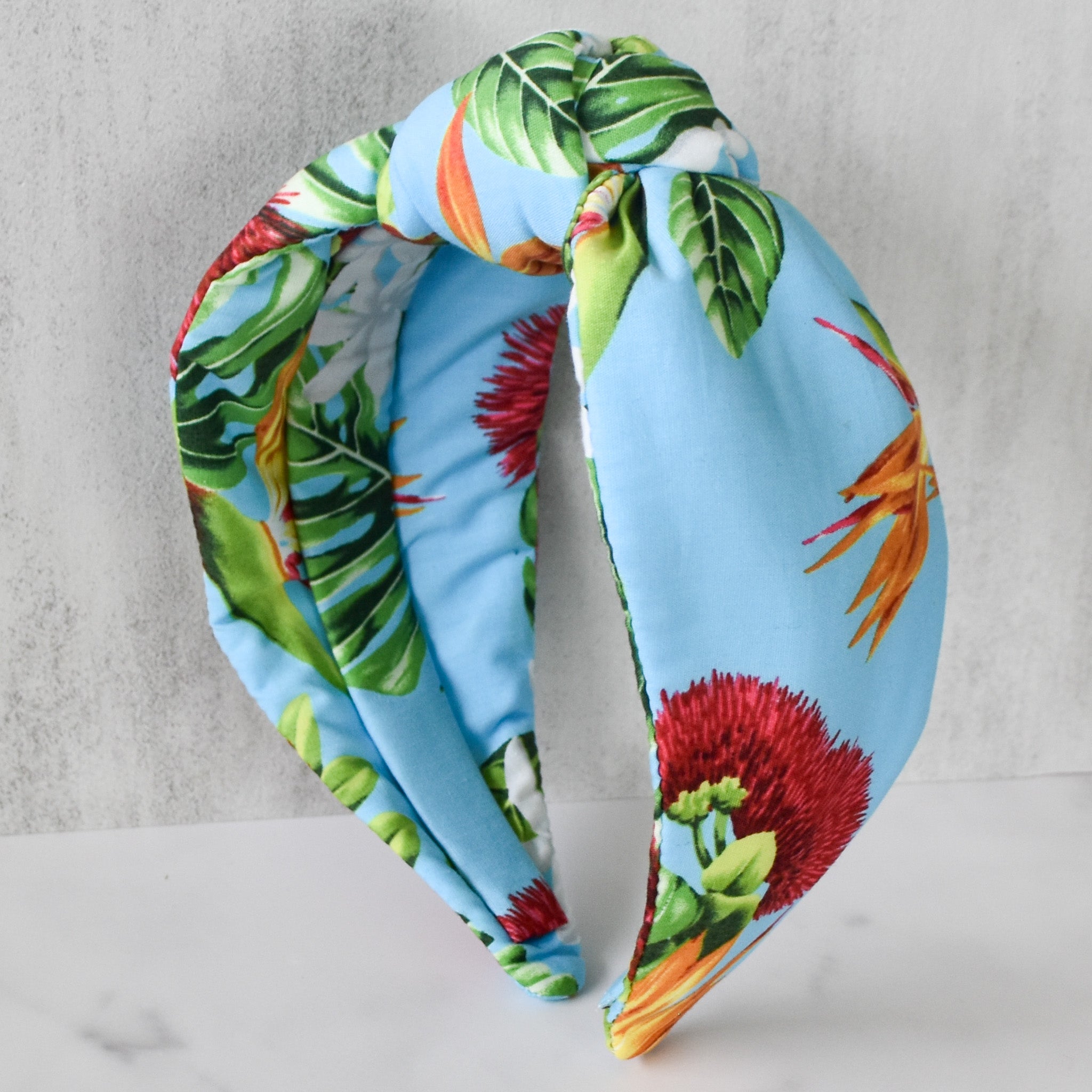 Pumped Up Blue Knotted Headband Handmade Hair Accessory