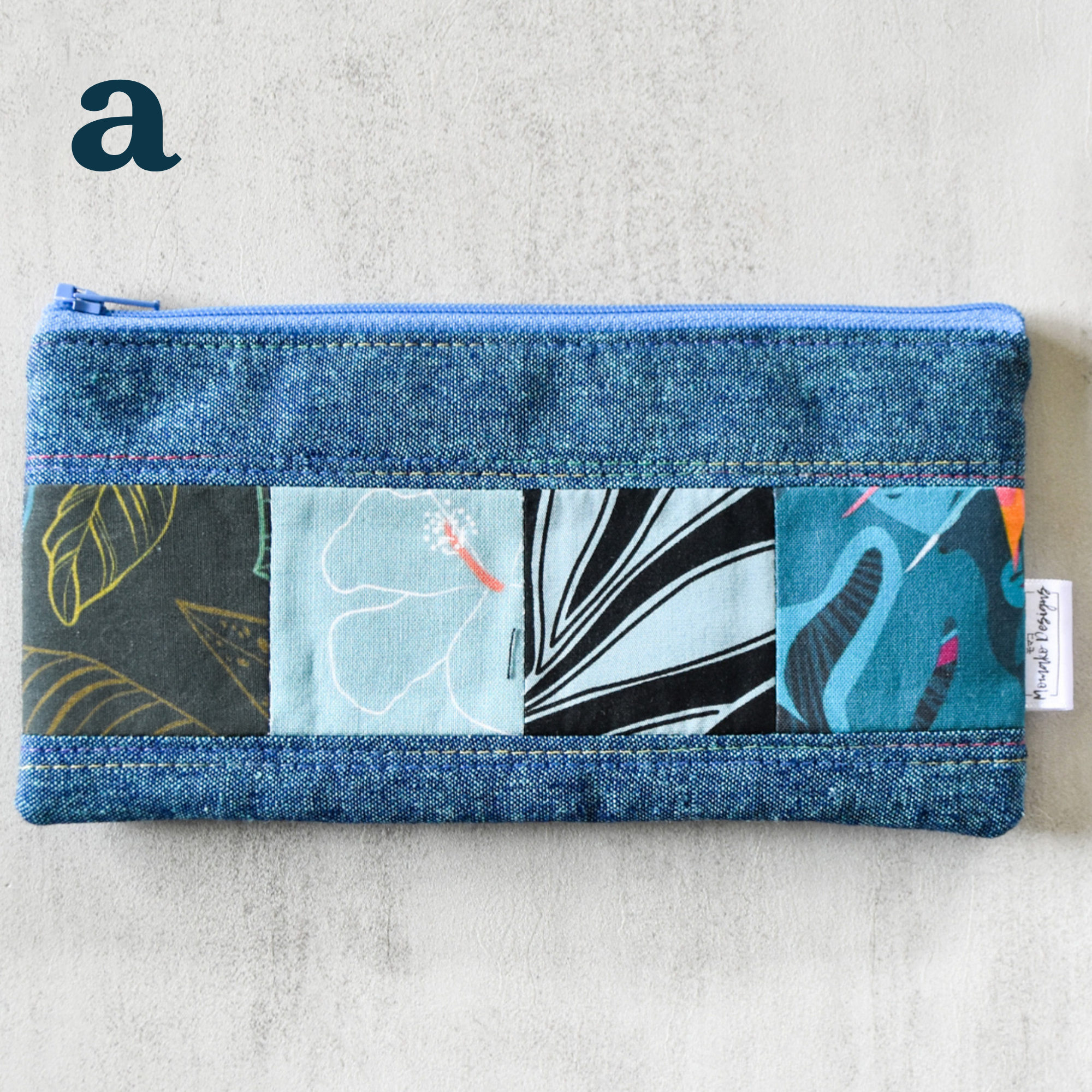 Peacock Taro Patchwork Pencil Cases