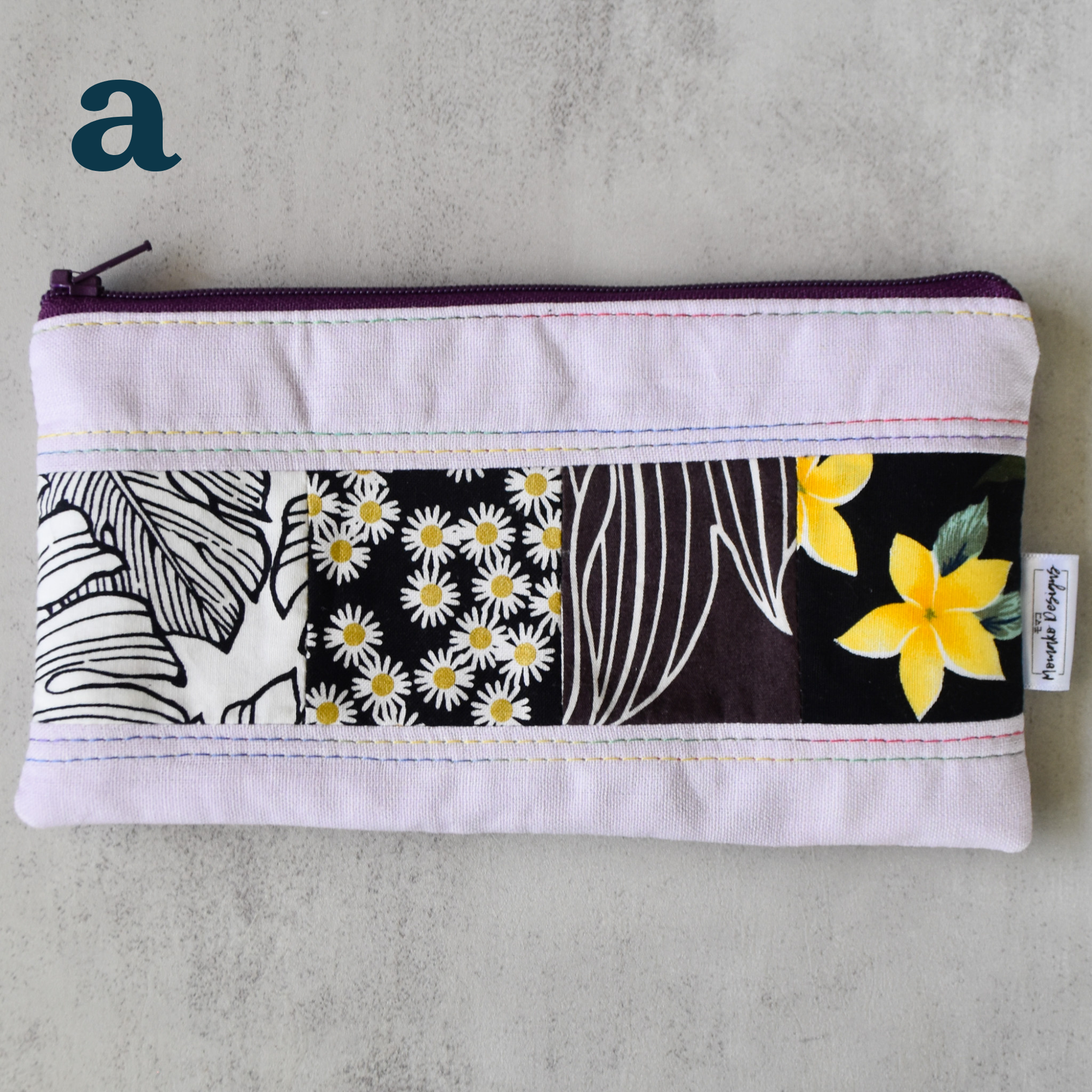 Orchid Taro Patchwork Pencil Cases