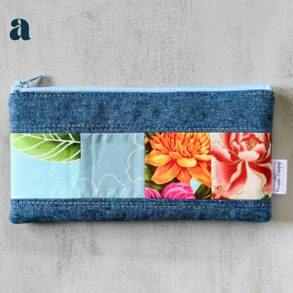 Peacock Taro Patchwork Pencil Cases