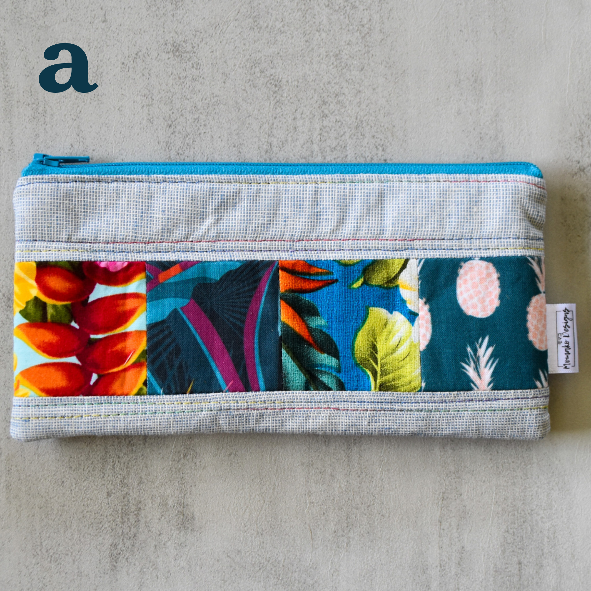 Chambray Taro Patchwork Pencil Cases