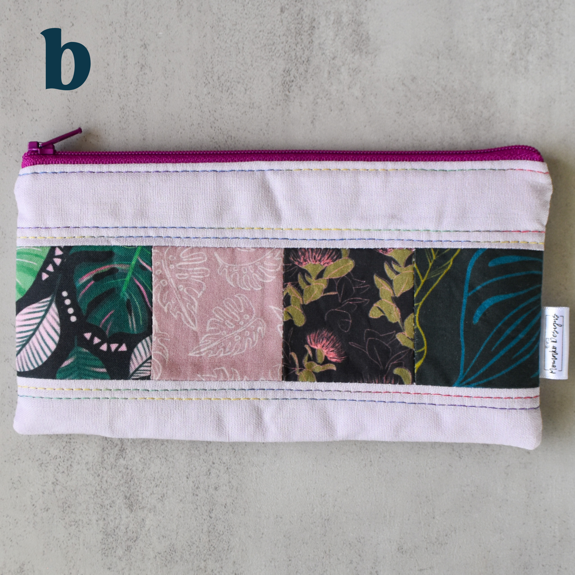 Orchid Taro Patchwork Pencil Cases