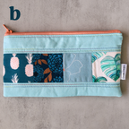 Aqua Taro Patchwork Pencil Cases