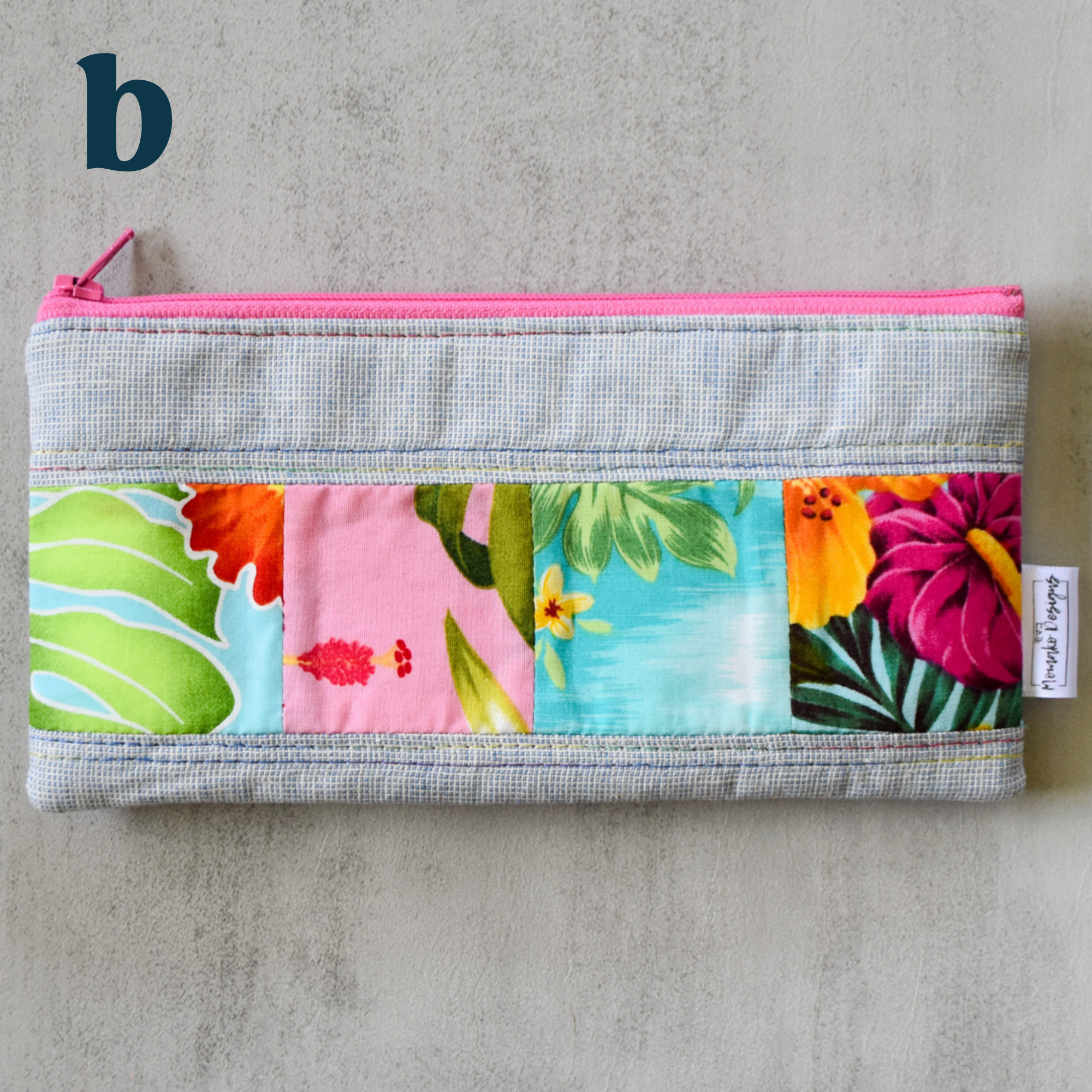 Chambray Taro Patchwork Pencil Cases