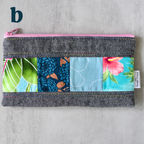 Charcoal Taro Patchwork Pencil Cases