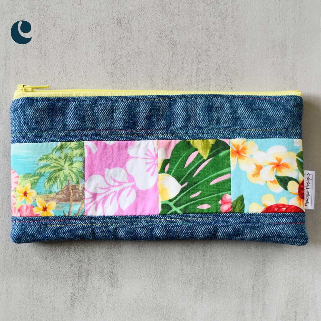 Peacock Taro Patchwork Pencil Cases