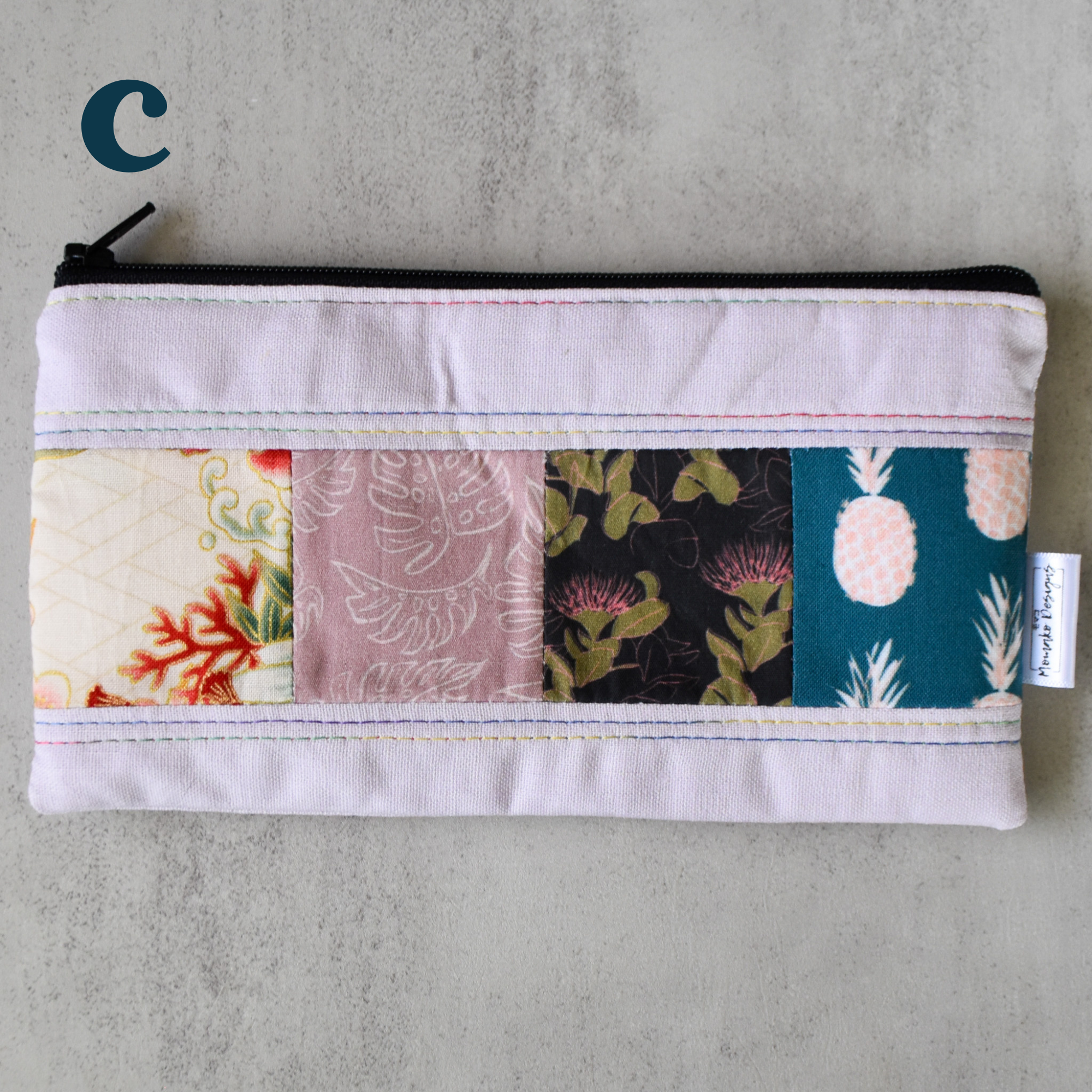 Orchid Taro Patchwork Pencil Cases