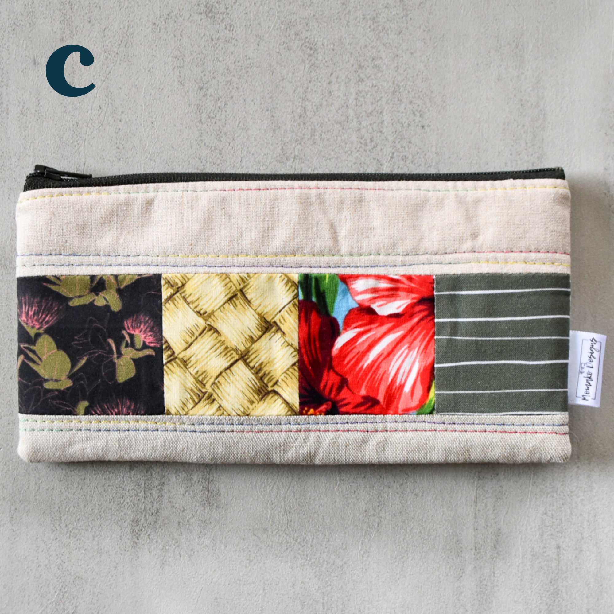 Oyster Taro Patchwork Pencil Cases