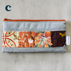 Dusty Blue Taro Patchwork Pencil Cases