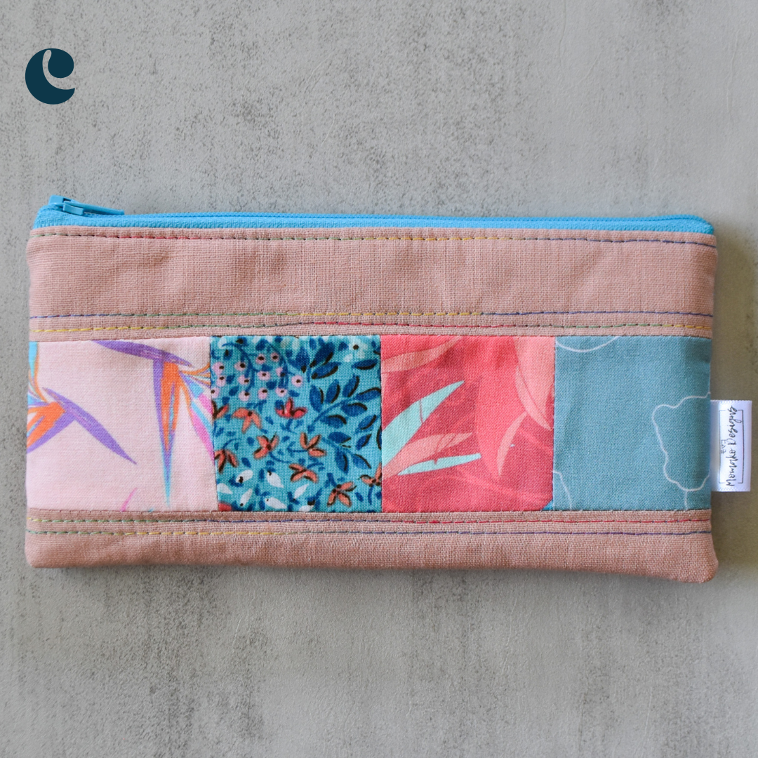 Rose Taro Patchwork Pencil Cases