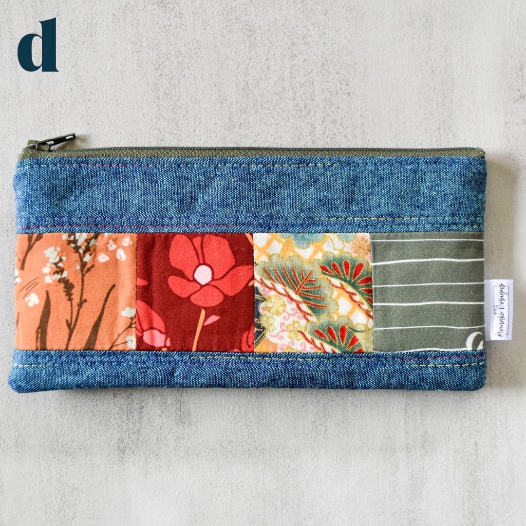 Peacock Taro Patchwork Pencil Cases