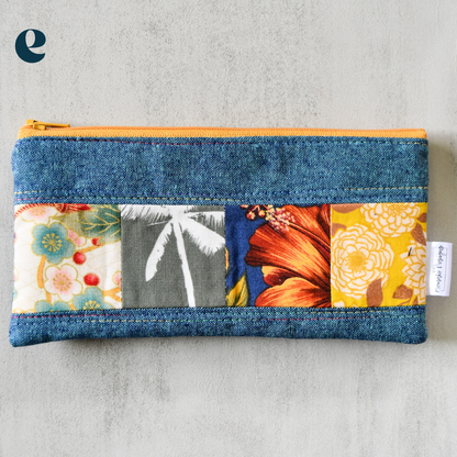 Peacock Taro Patchwork Pencil Cases