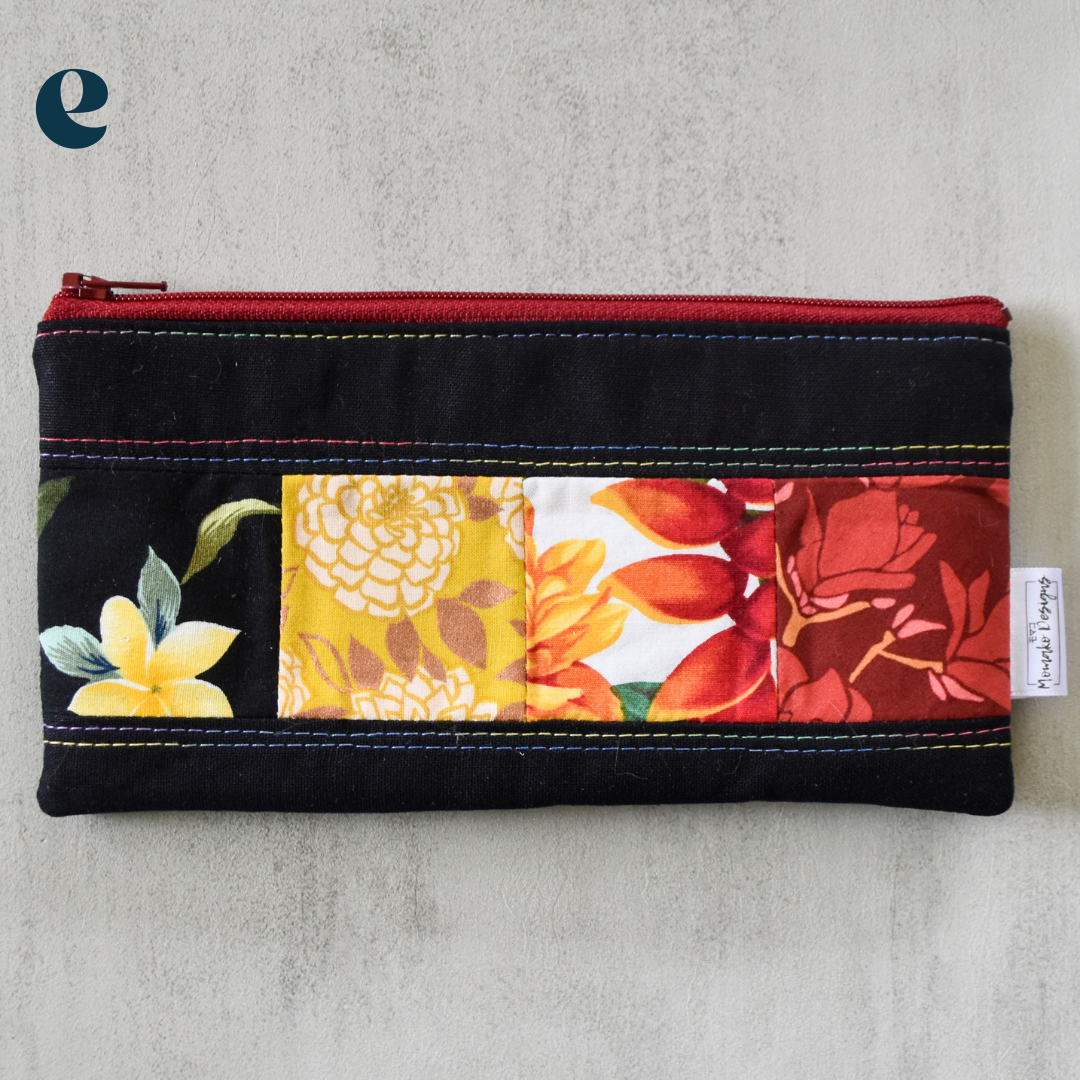 Black Taro Patchwork Pencil Cases