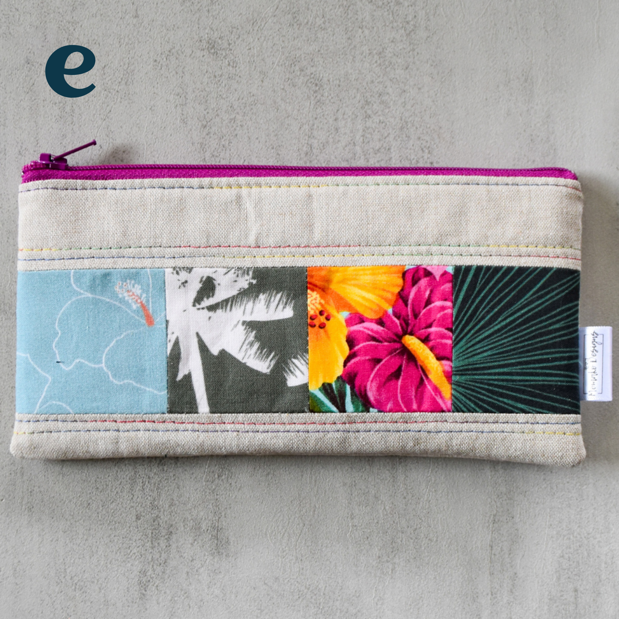 Oyster Taro Patchwork Pencil Cases