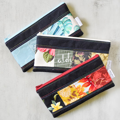 Black Taro Patchwork Pencil Cases