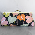 Midnight Anthurium 10" Metal Handle Clutch