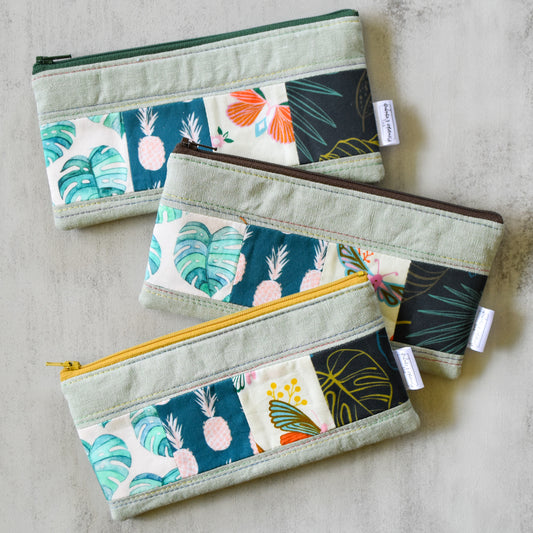 Seafoam Taro Patchwork Pencil Cases