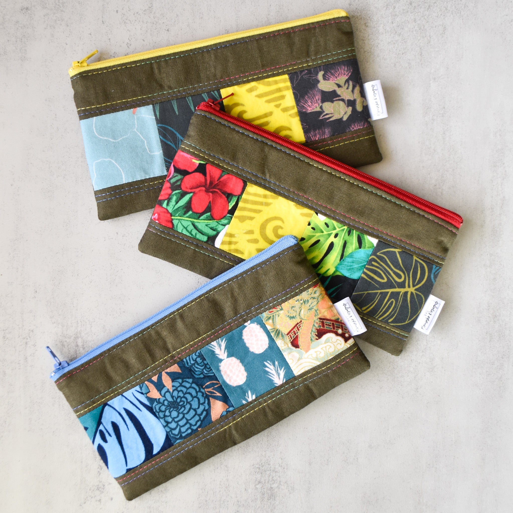 Army Taro Patchwork Pencil Cases