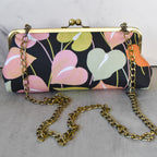 Midnight Anthurium 10" Metal Handle Clutch