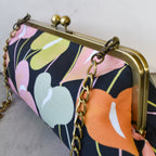 Midnight Anthurium 10" Metal Handle Clutch