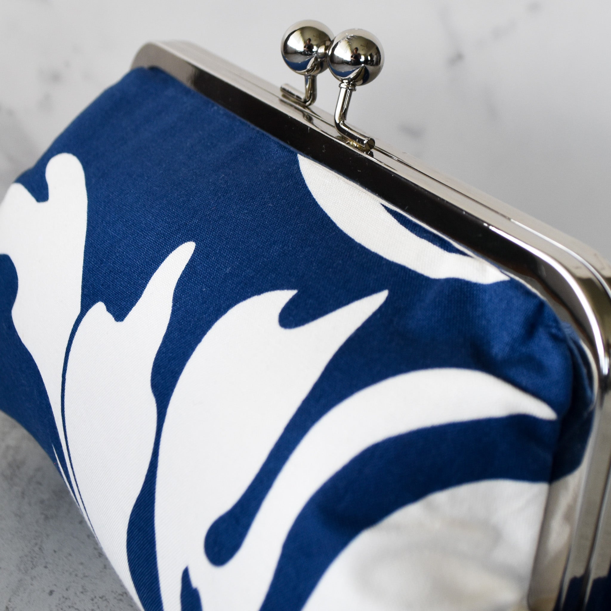 Blue Escape 8" Metal Handle Clutch