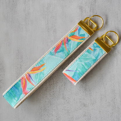 Bird of Paradise Watercolor Key Fobs