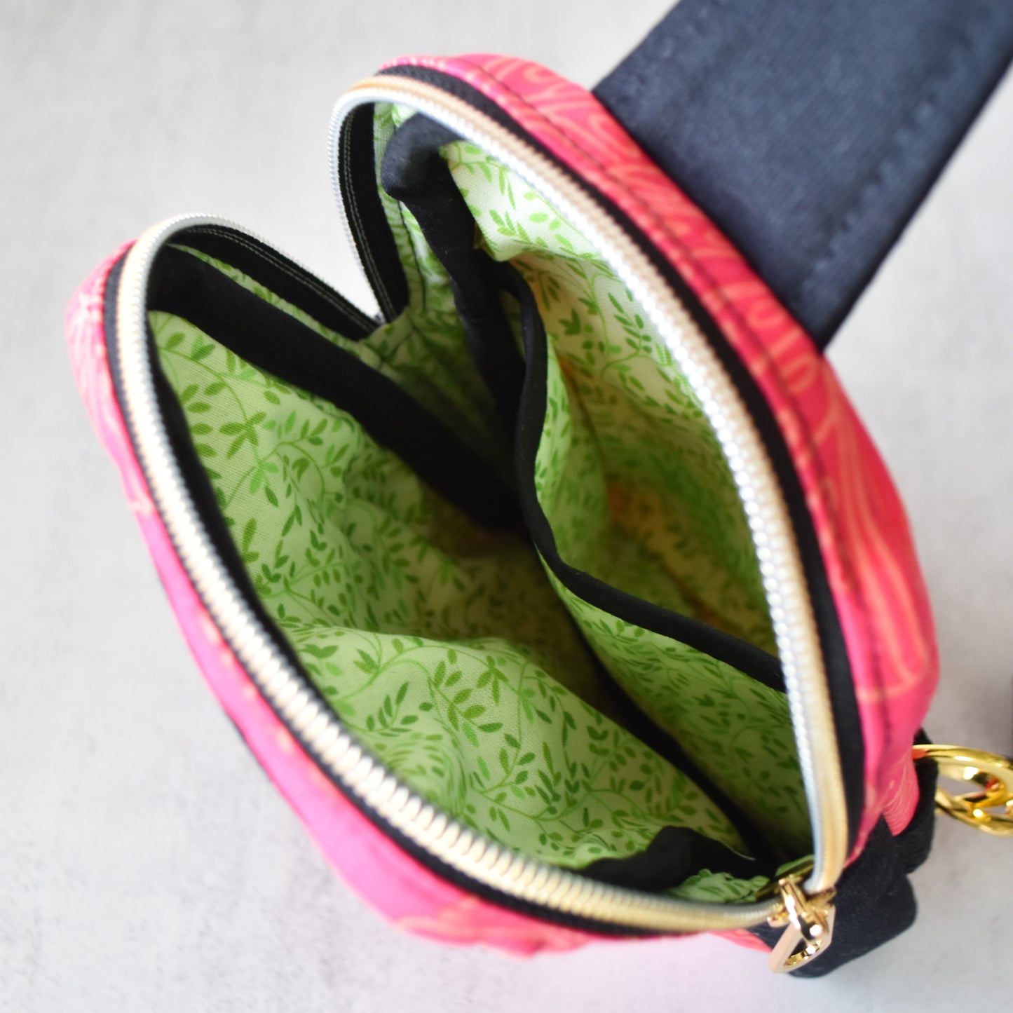 Pink Monstera Mini Sling Bag