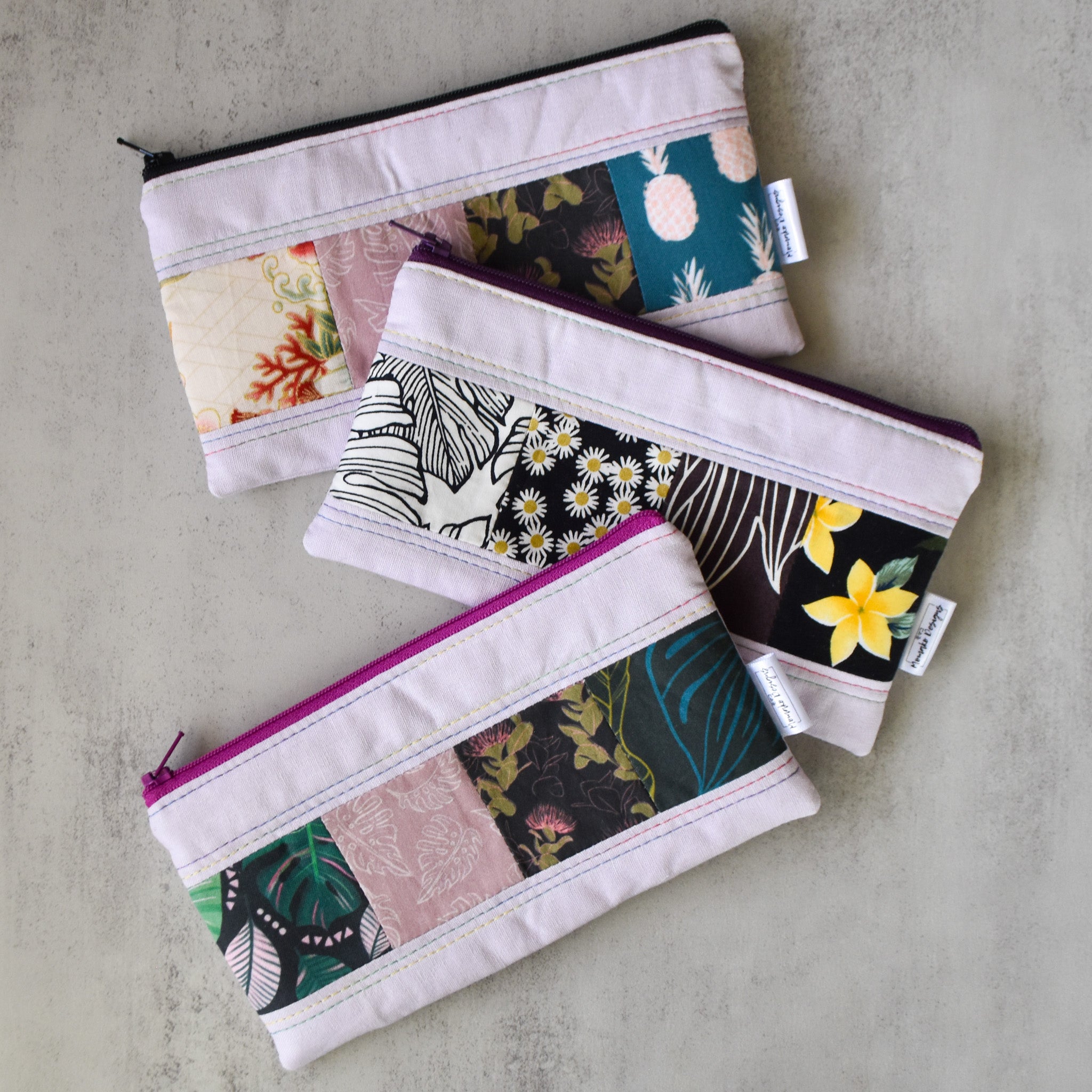 Orchid Taro Patchwork Pencil Cases