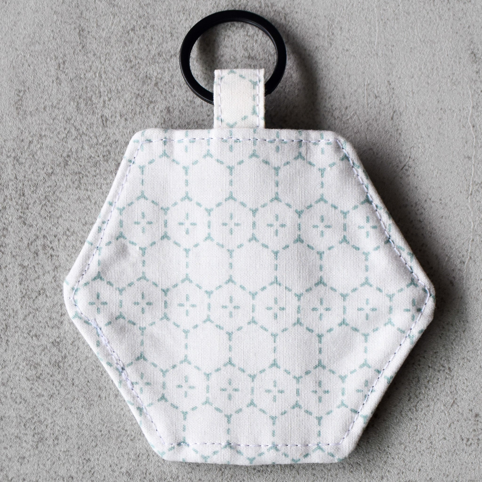 Fine China Hexagon Keychain