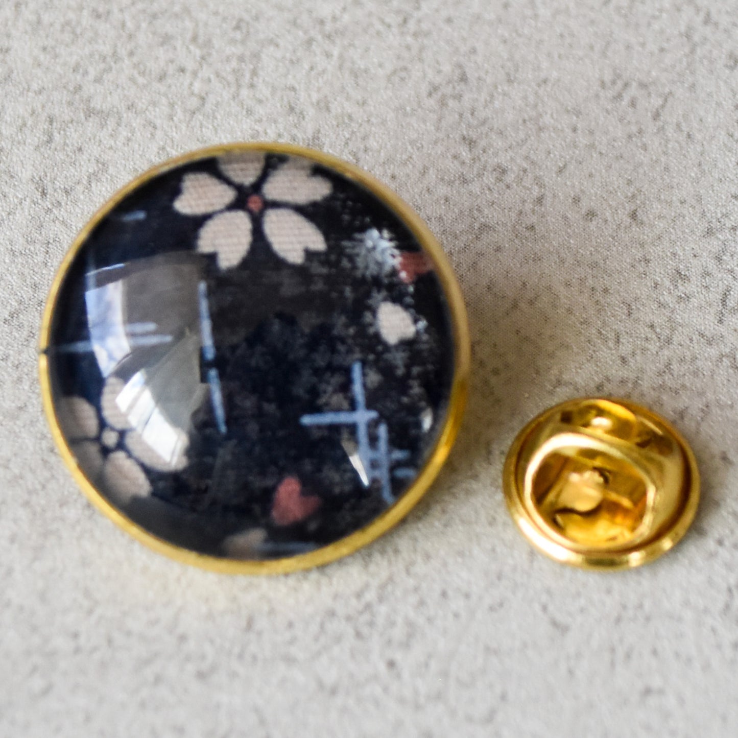 Dark Blue Sakura Blossoms Lapel Pins