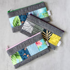 Charcoal Taro Patchwork Pencil Cases