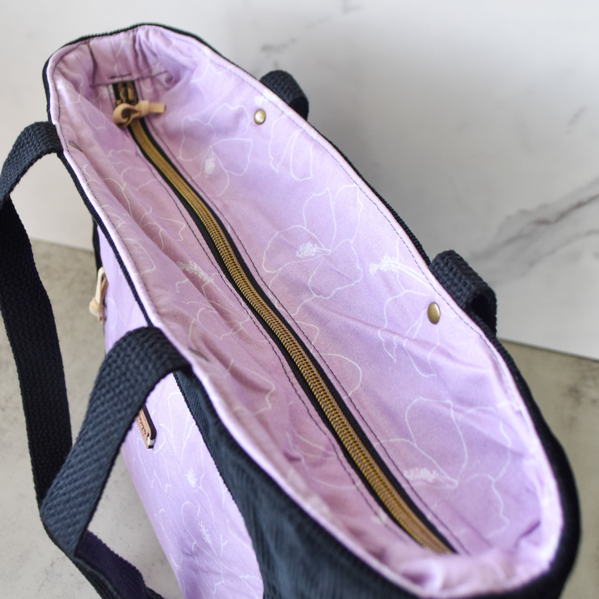 Hibiscus Violet Tunnels Tote