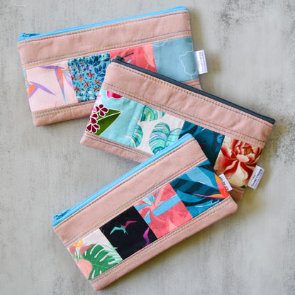 Rose Taro Patchwork Pencil Cases