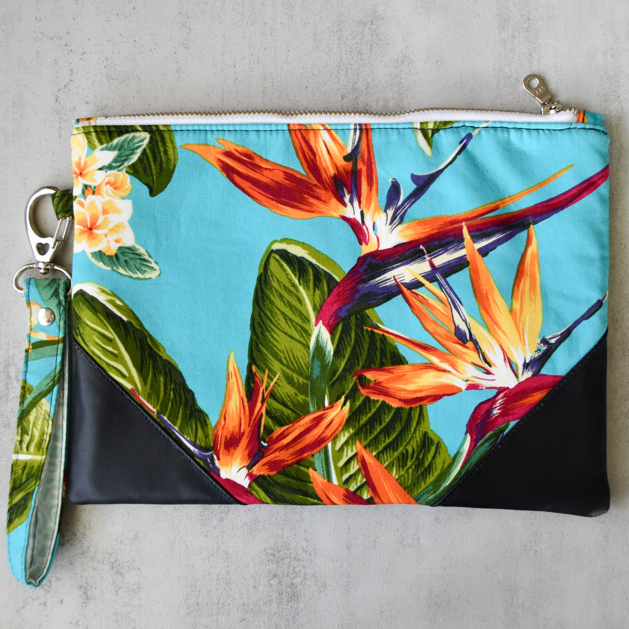 Blue Bird Of Paradise Regular Wristlet