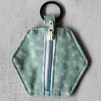 Green Mini Pineapples Hexagon Keychain