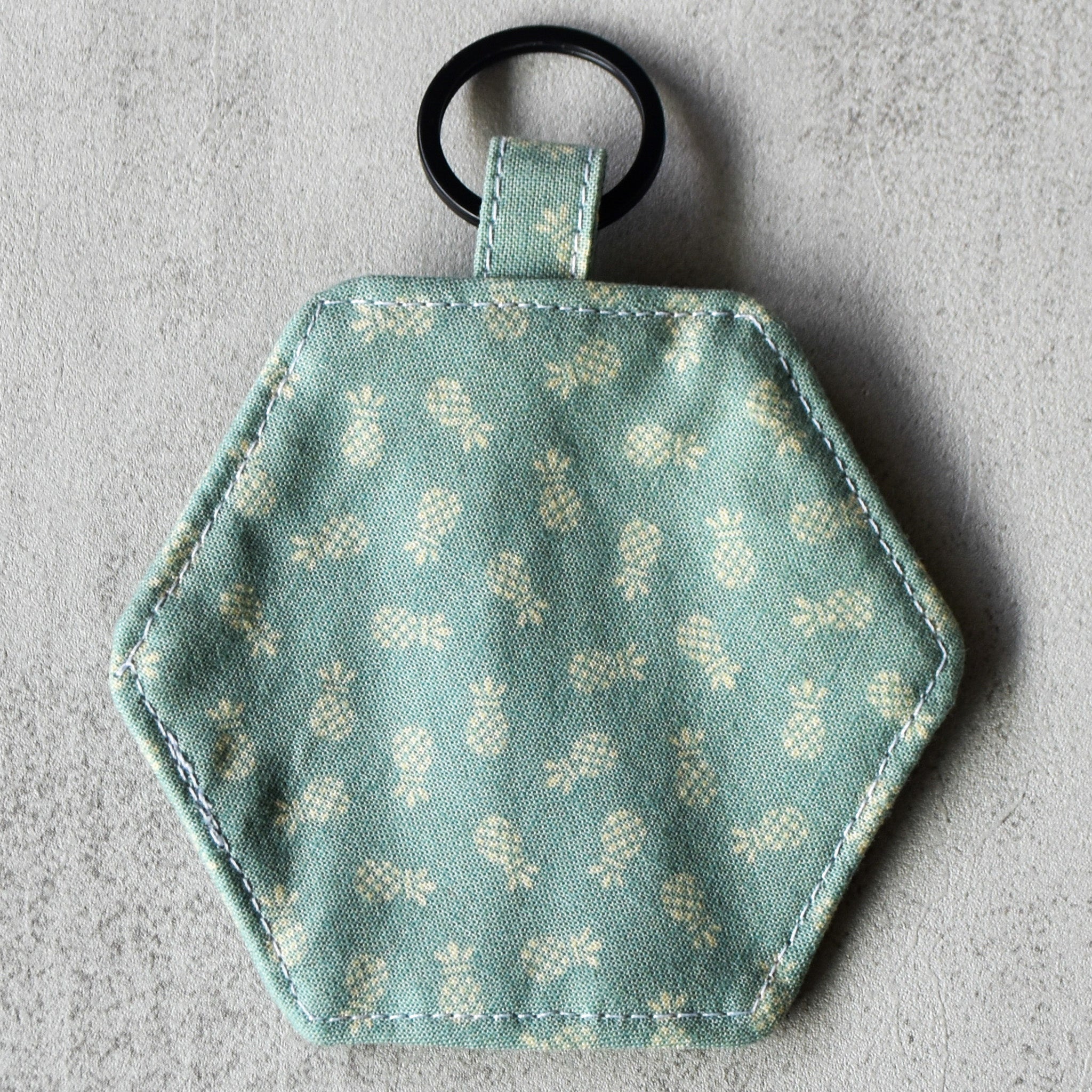 Green Mini Pineapples Hexagon Keychain