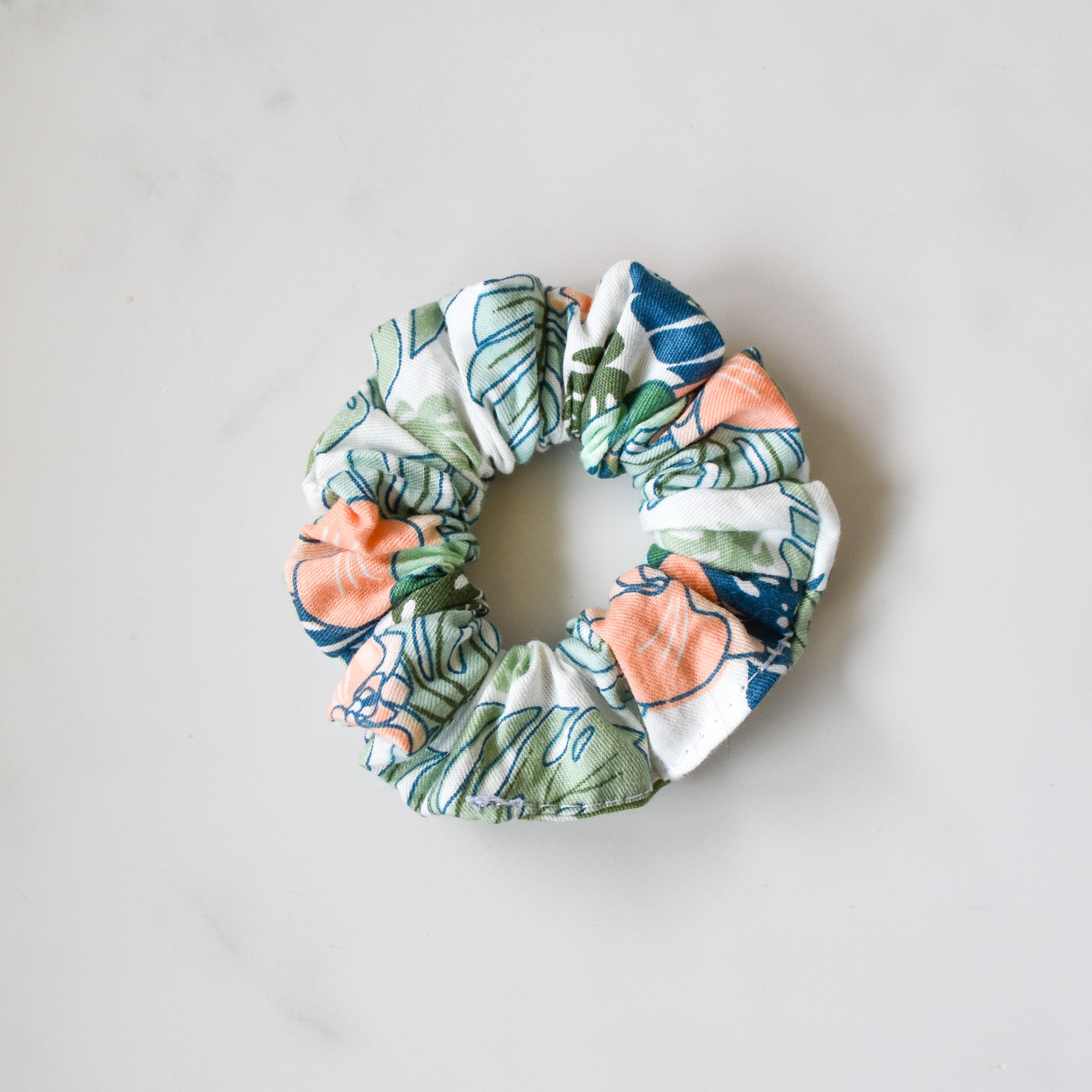 Orchid Monstera Mini Scrunchies