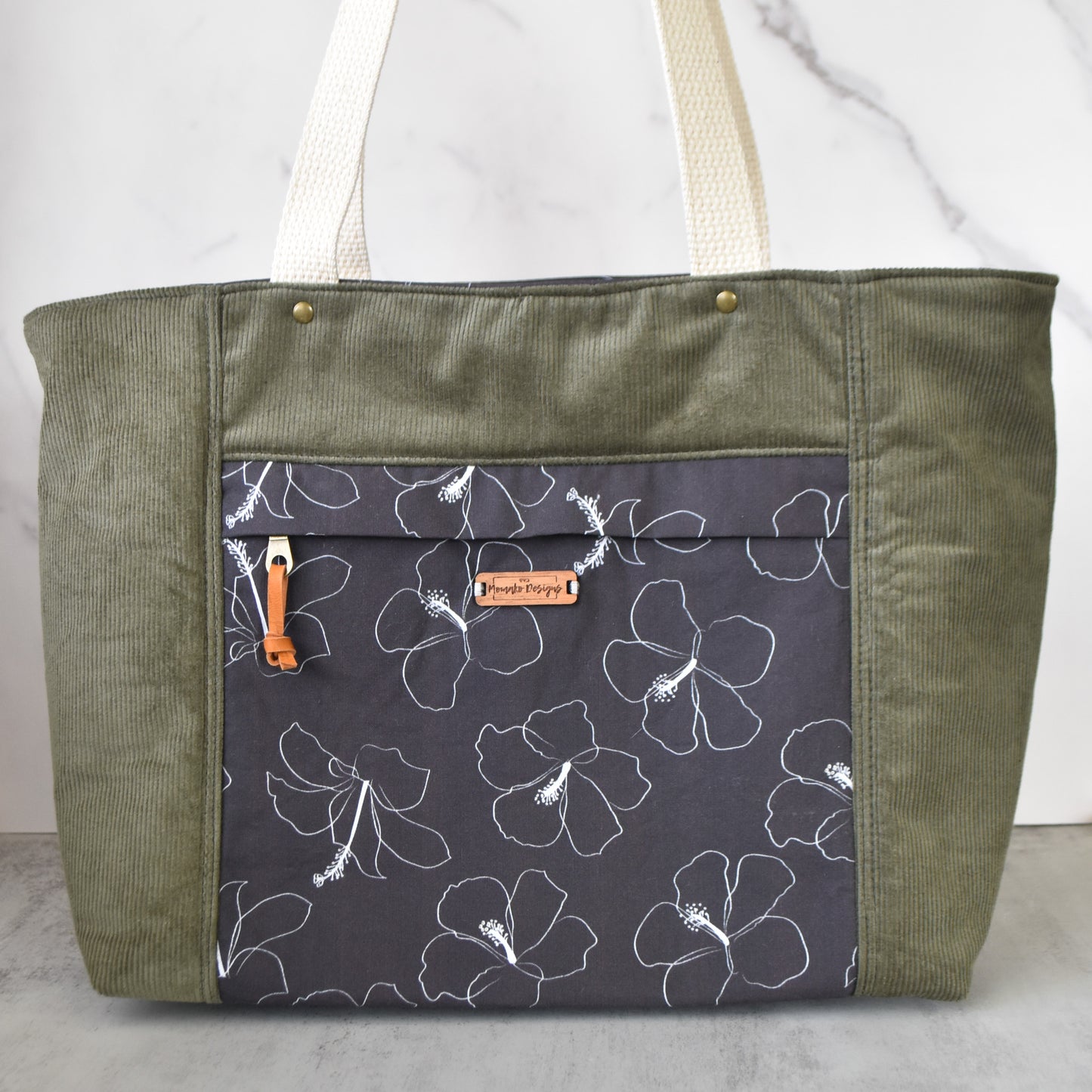 Hibiscus Noir Tunnels Tote