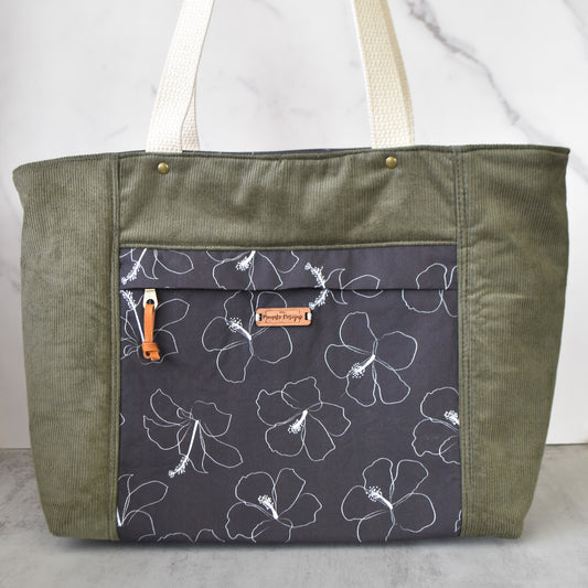 Hibiscus Noir Tunnels Tote