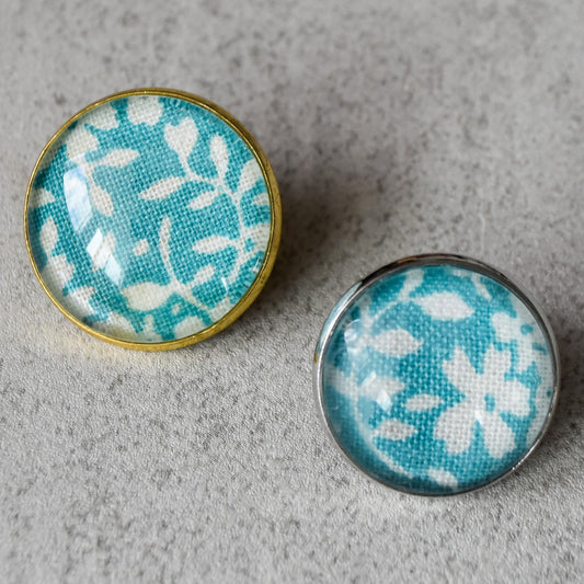 Aqua Floral Vine Lapel Pins