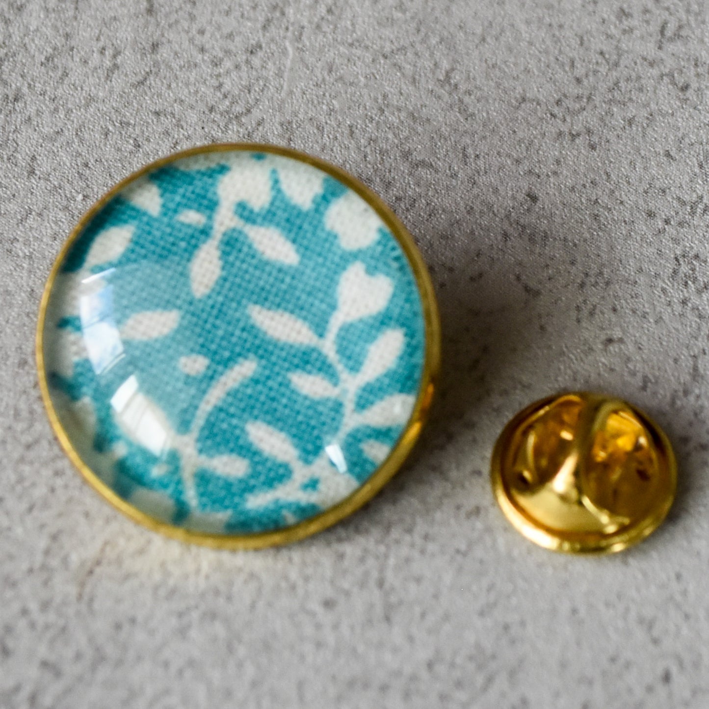 Aqua Floral Vine Lapel Pins