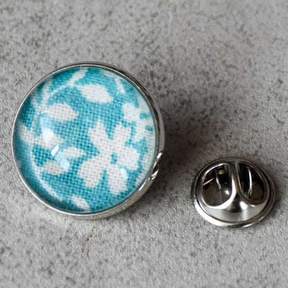 Aqua Floral Vine Lapel Pins