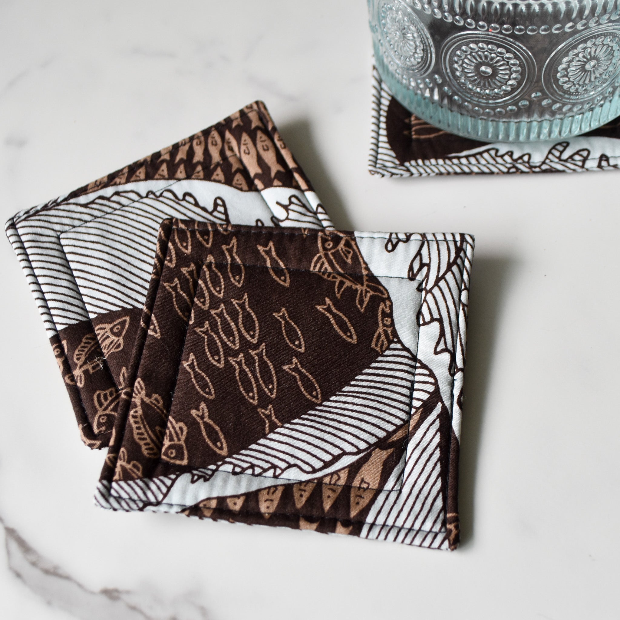 Stay Fluid Fabric Coasters