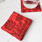 Cherry Kisses Fabric Coasters