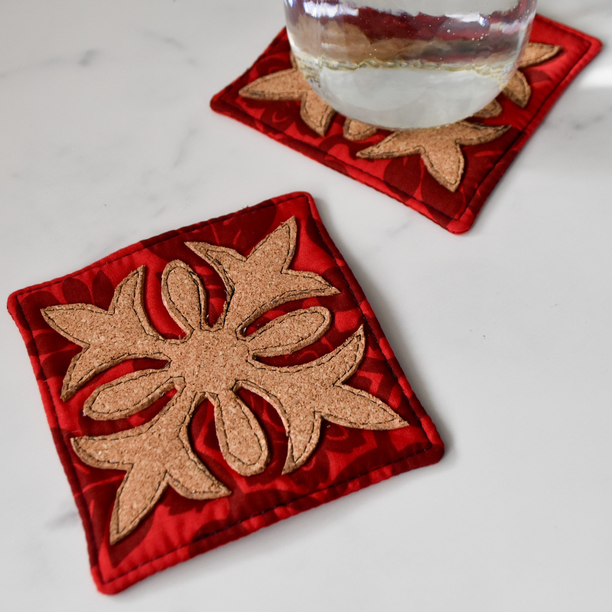 Cherry Kisses Cork Coasters