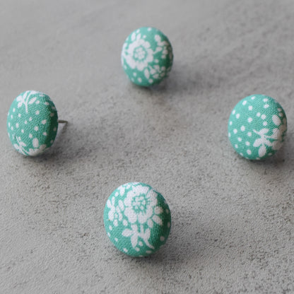 Turquoise Flowers Push Pins