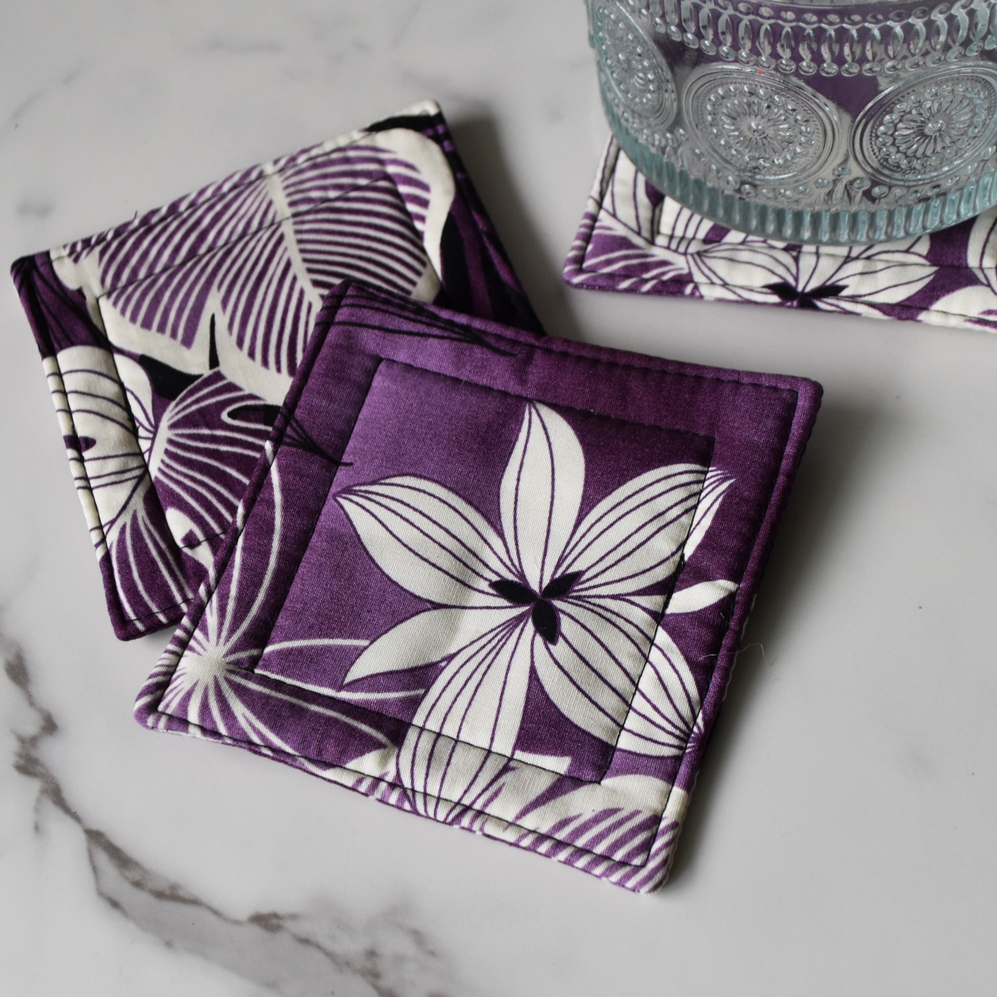 Purple Reign Fabric Coasters