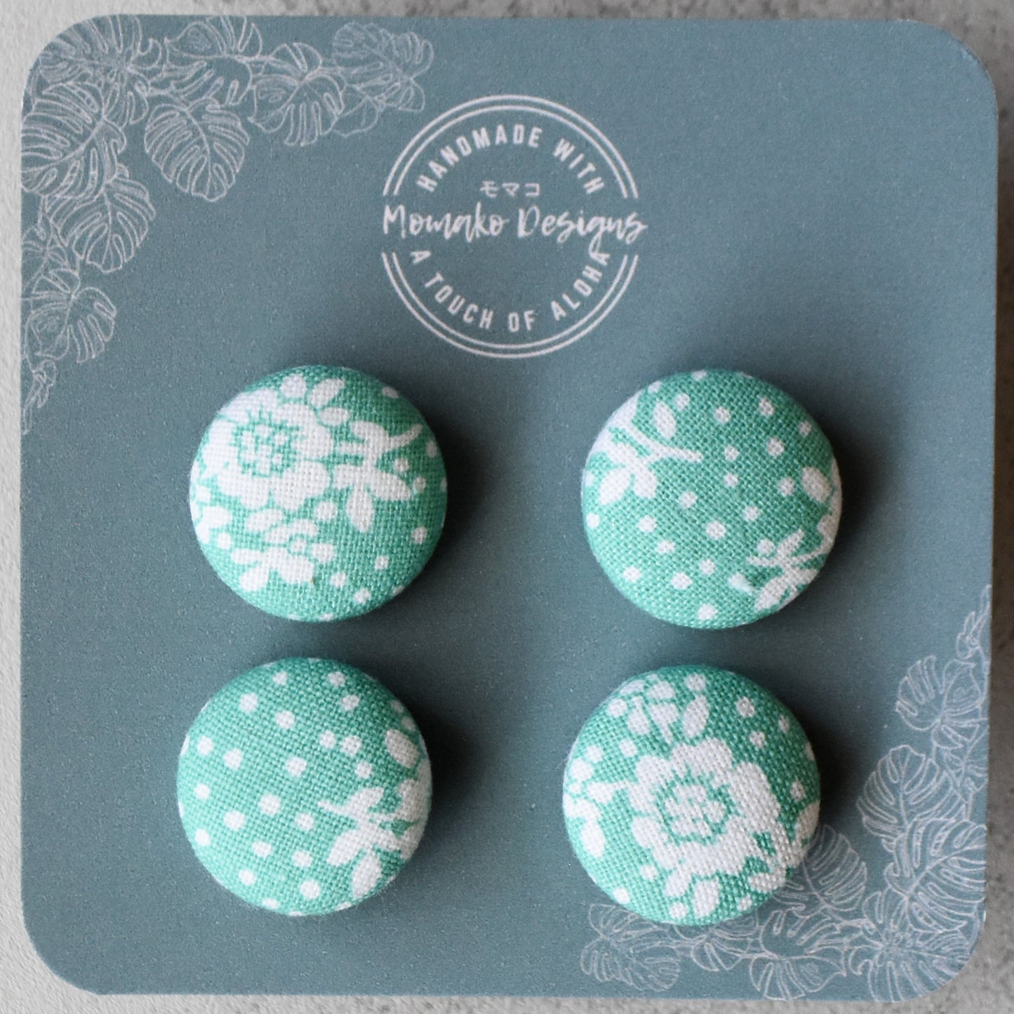 Turquoise Flowers Push Pins