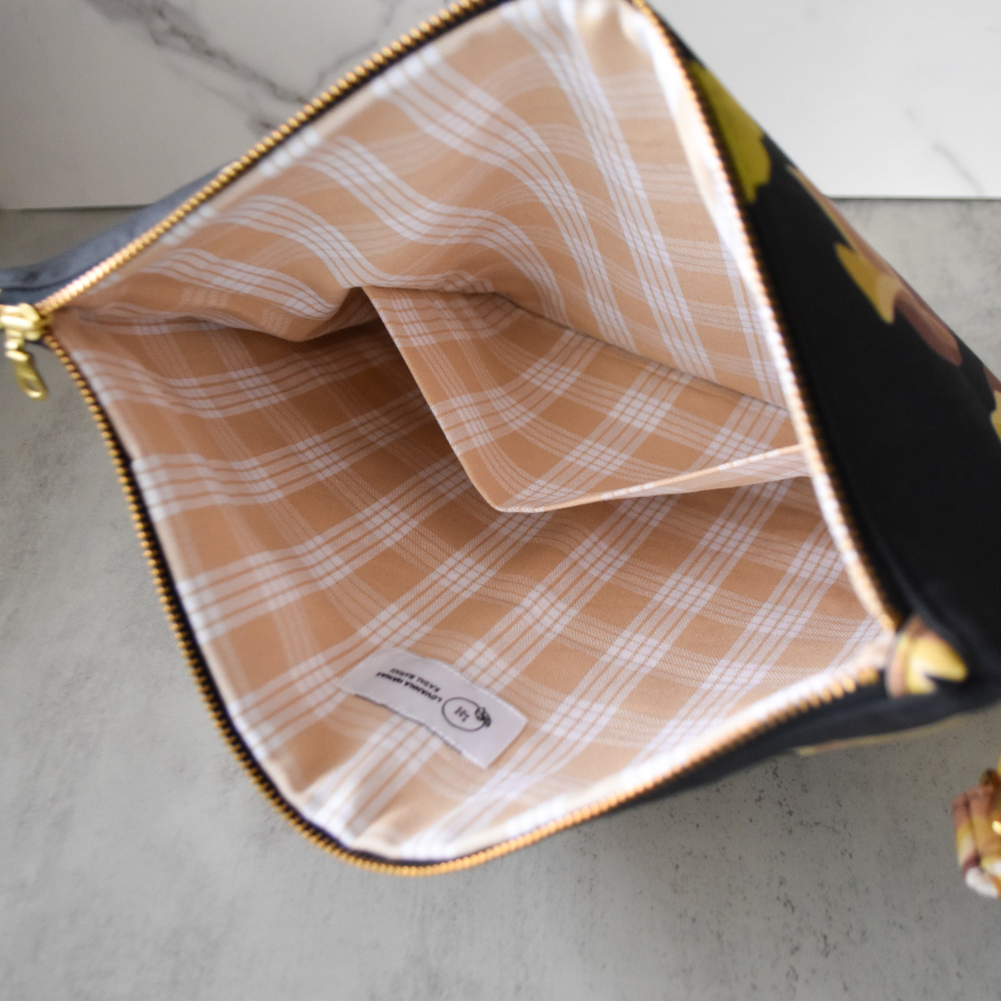 Wood Rose Bloom Large Wristlet