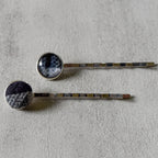 Black Plaid Bobby Pins